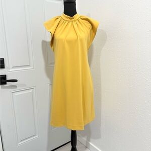 Calvin Klein Yellow Cap-Sleeve Mini Dress
